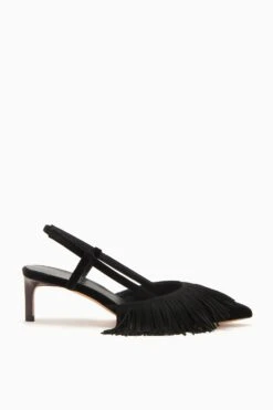 ULLA JOHNSON Shira Fringe Sling Back - Noir