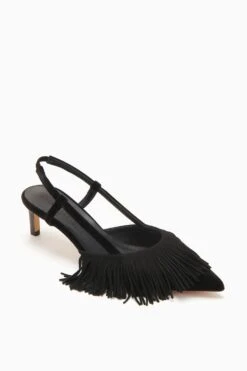 ULLA JOHNSON Shira Fringe Sling Back - Noir 7 ULLA JOHNSON Shira Fringe Sling Back - Noir -Ulla Johnson FA231002 FRINGESLINGBACK NOIR b r web