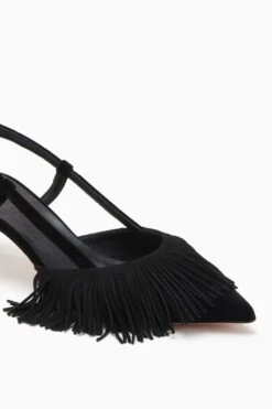 ULLA JOHNSON Shira Fringe Sling Back - Noir 8 ULLA JOHNSON Shira Fringe Sling Back - Noir -Ulla Johnson FA231002 FRINGESLINGBACK NOIR c r web