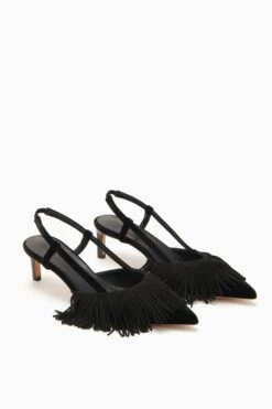 ULLA JOHNSON Shira Fringe Sling Back - Noir 9 ULLA JOHNSON Shira Fringe Sling Back - Noir -Ulla Johnson FA231002 FRINGESLINGBACK NOIR d r web