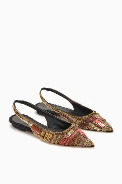ULLA JOHNSON Isadora Embellished Sling Back Flat - Solar 7 ULLA JOHNSON Isadora Embellished Sling Back Flat - Solar -Ulla Johnson FA231009 EMBELLISHEDSLINGBACKFLAT NOIR d r web
