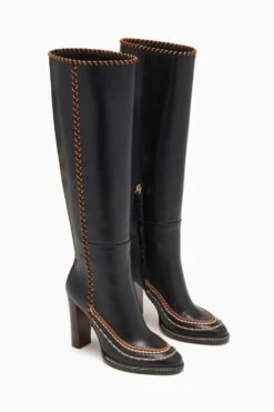 ULLA JOHNSON Arlette Knee High Boot - Noir 7 ULLA JOHNSON Arlette Knee High Boot - Noir -Ulla Johnson FA231013 KNEEHIGHBOOTWITHSTITCHDETAIL NOIR d r web