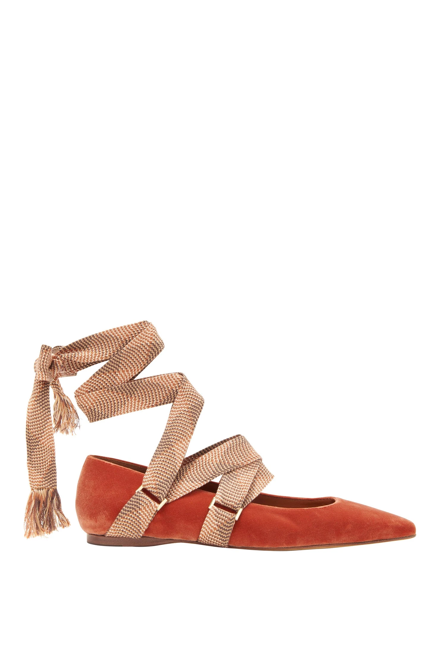ULLA JOHNSON Arlo Ribbon Ballet Flat - Redwood 1 ULLA JOHNSON Arlo Ribbon Ballet Flat - Redwood