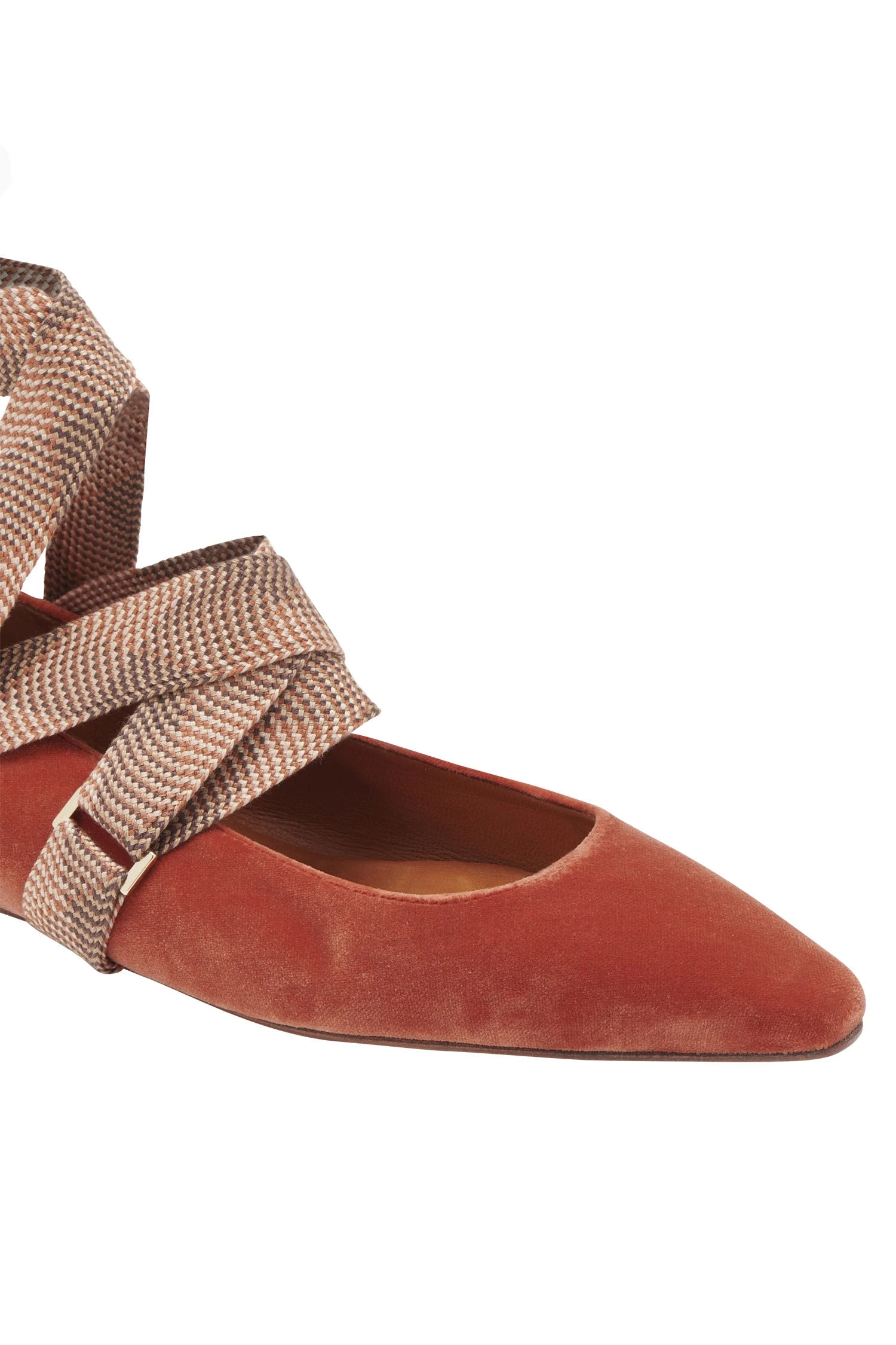 ULLA JOHNSON Arlo Ribbon Ballet Flat - Redwood 5 ULLA JOHNSON Arlo Ribbon Ballet Flat - Redwood - Image 5