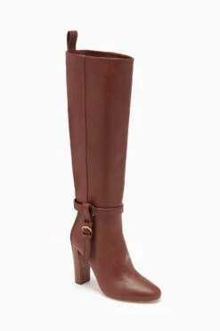 ULLA JOHNSON Annette Knee High Boot - Mahogany -Ulla Johnson FA231019 ANNETTEKNEEHIGHBOOT MAHOGANY b r web
