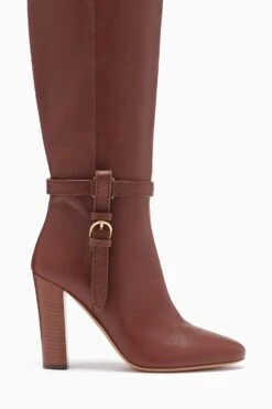 ULLA JOHNSON Annette Knee High Boot - Mahogany -Ulla Johnson FA231019 ANNETTEKNEEHIGHBOOT MAHOGANY c r web