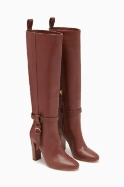 ULLA JOHNSON Annette Knee High Boot - Mahogany -Ulla Johnson FA231019 ANNETTEKNEEHIGHBOOT MAHOGANY d r web