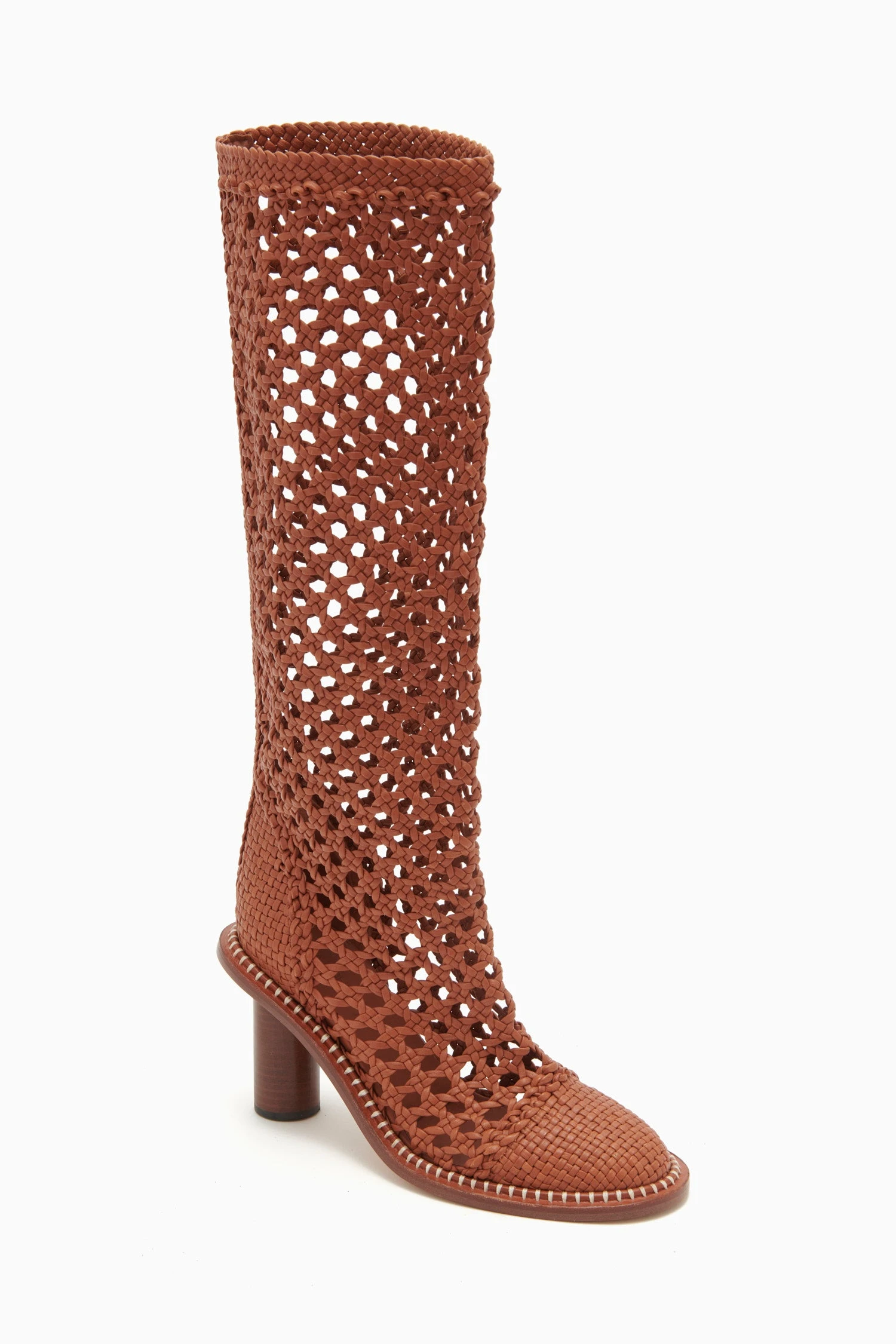 ULLA JOHNSON Hannah Woven Leather High Heel Boot - Sierra 2 ULLA JOHNSON Hannah Woven Leather High Heel Boot - Sierra - Image 2