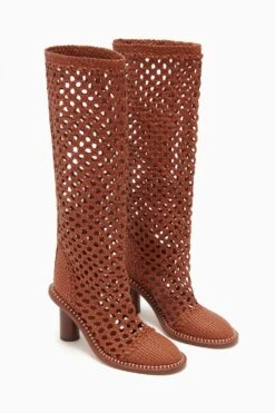 ULLA JOHNSON Hannah Woven Leather High Heel Boot - Sierra 7 ULLA JOHNSON Hannah Woven Leather High Heel Boot - Sierra -Ulla Johnson PF231004 HannahWovenLeatherHighHeelBoot SIERRA d r web