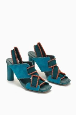 ULLA JOHNSON Bianca Elastic High Heel - Montego -Ulla Johnson PF231007 ElasticHighHeel Teal d r web 3840x update