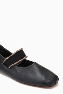 ULLA JOHNSON Eliza Elastic Ballet Flat - Noir -Ulla Johnson PF231009 ElasticBallet Noir c r web