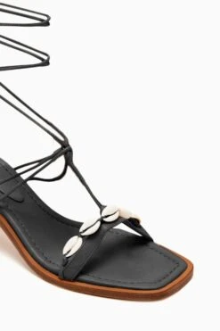 ULLA JOHNSON Nicolette Shell Laceup High Heel - Noir -Ulla Johnson PF231014 ShellLace UpHighHeel Noir c r web