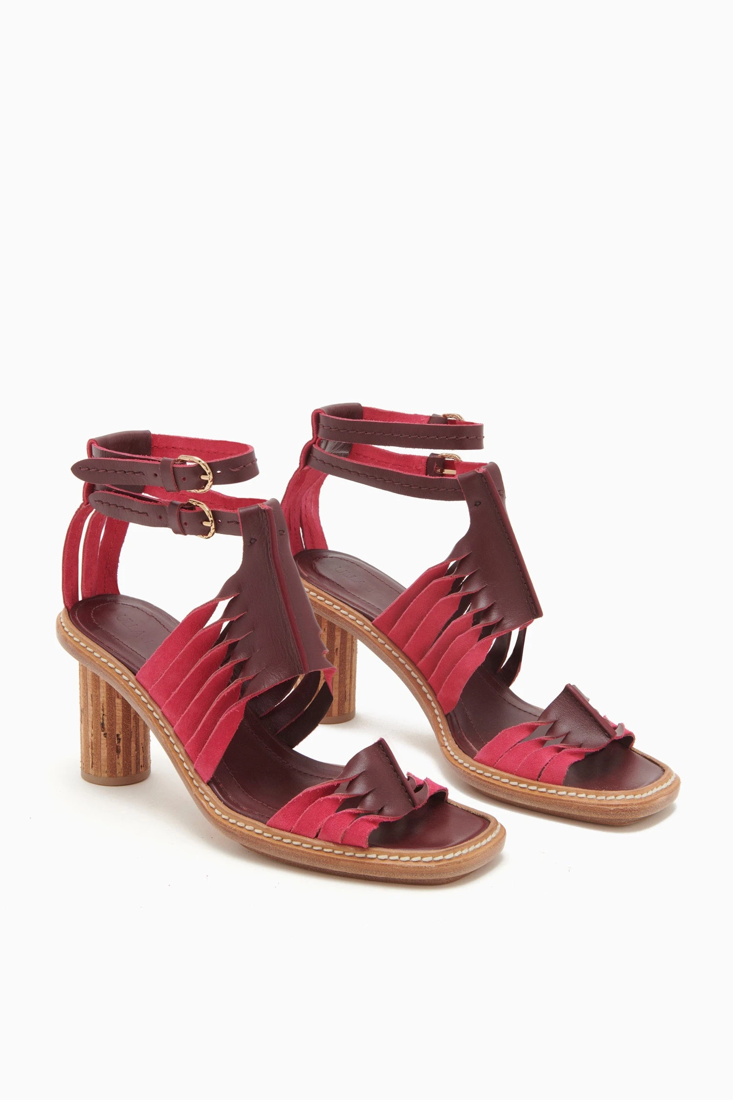 ULLA JOHNSON Madeira Twisted Contrast High Heel - Orchid Colorblock 4 ULLA JOHNSON Madeira Twisted Contrast High Heel - Orchid Colorblock - Image 4