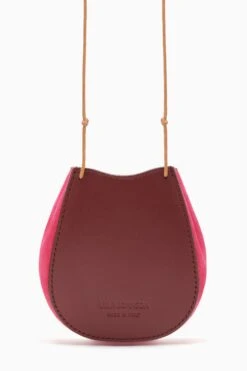 ULLA JOHNSON Paloma Ruched Pochette - Orchid Colorblock -Ulla Johnson PF231120 PalomaRuchedPochette Oxblood d r web