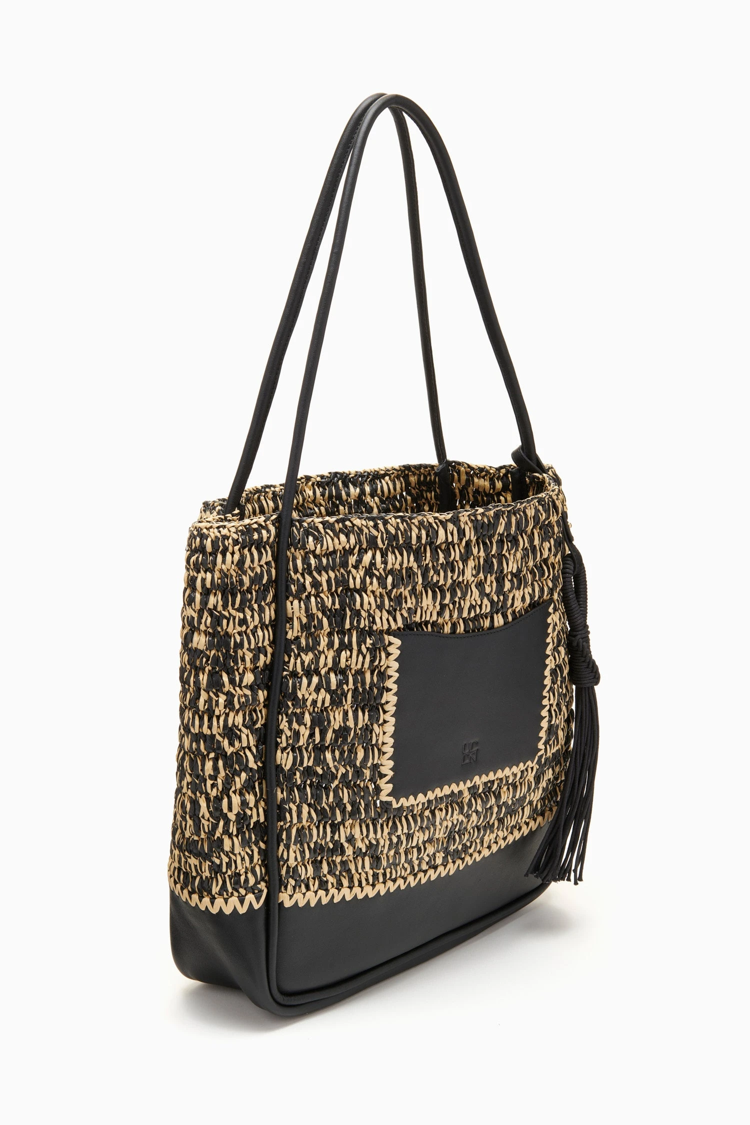 ULLA JOHNSON Maya Raffia Tote - Noir Melange 3 ULLA JOHNSON Maya Raffia Tote - Noir Melange - Image 3