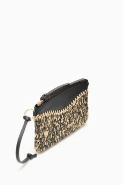 ULLA JOHNSON Maya Raffia Pouch - Noir Melange -Ulla Johnson PF231320 RaffiaPouch NoirMelange b r web