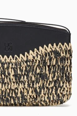 ULLA JOHNSON Maya Raffia Pouch - Noir Melange -Ulla Johnson PF231320 RaffiaPouch NoirMelange c r web