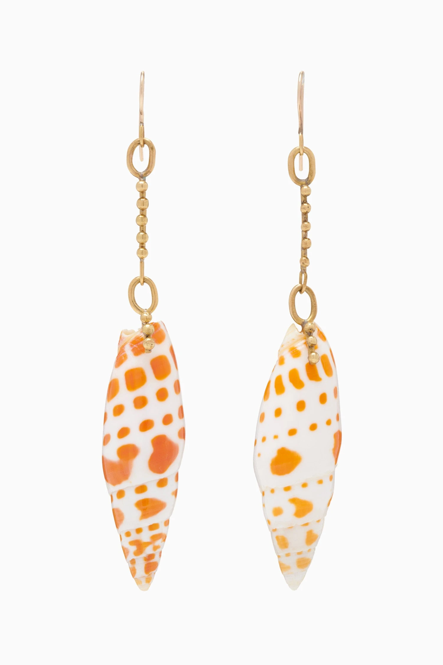 ULLA JOHNSON Large Shell Drop Earring - Orange Mitra Shell 1 ULLA JOHNSON Large Shell Drop Earring - Orange Mitra Shell