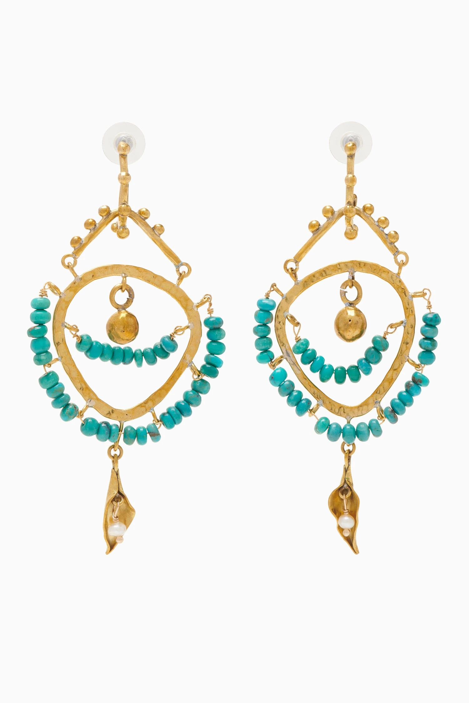 ULLA JOHNSON Beaded Chandelier Earring - Turquoise 2 ULLA JOHNSON Beaded Chandelier Earring - Turquoise - Image 2