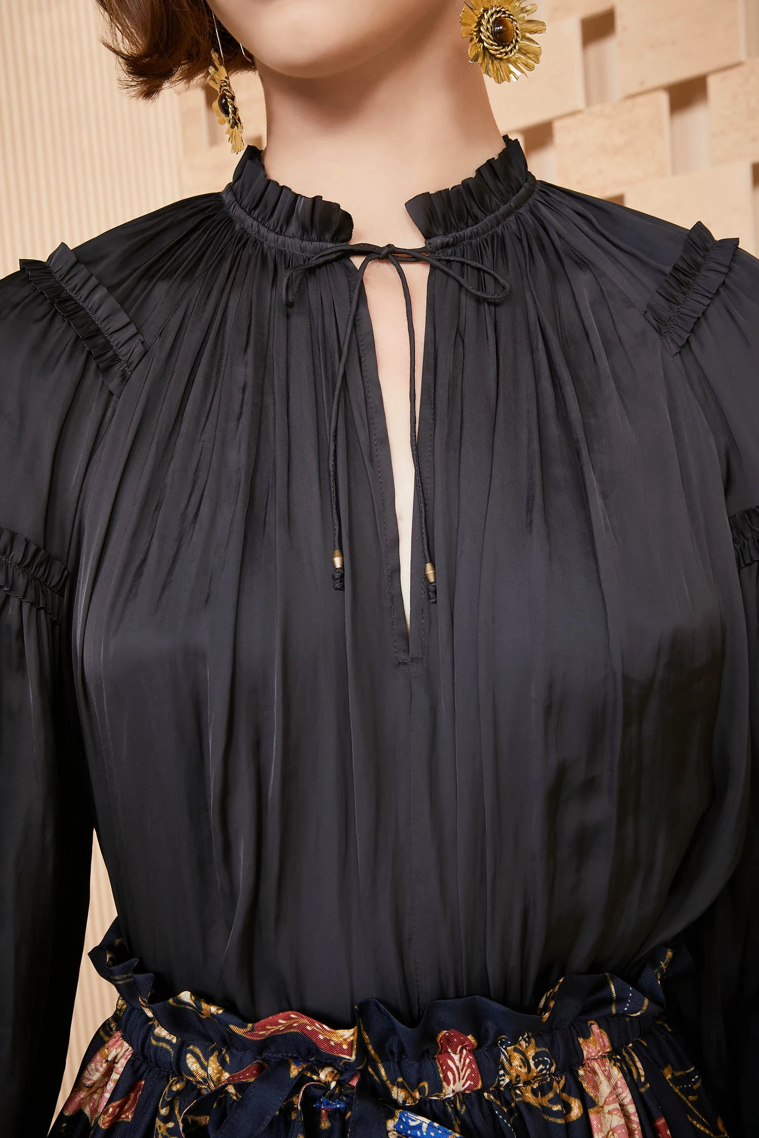 ULLA JOHNSON Maeve Blouse - Noir 2 ULLA JOHNSON Maeve Blouse - Noir - Image 2