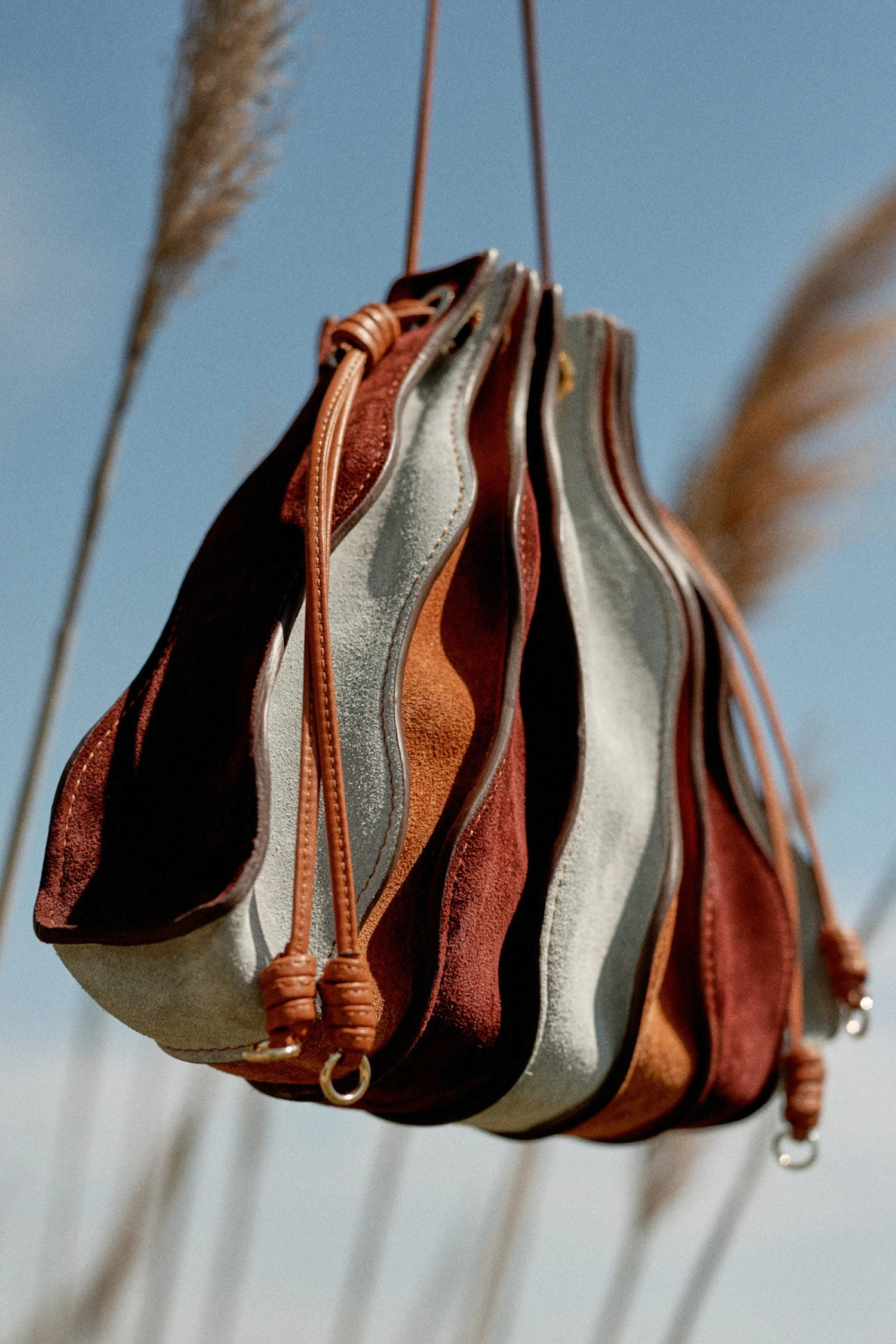 ULLA JOHNSON Adria Small Pleated Wave Bag - Agave Colorblock 1 ULLA JOHNSON Adria Small Pleated Wave Bag - Agave Colorblock