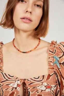 ULLA JOHNSON Fire Opal And Coco Shell Shark Fin Puka