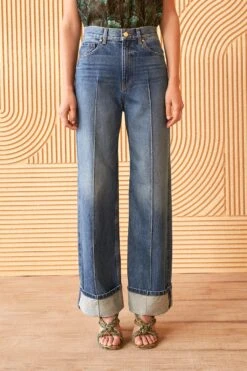 New Arrival 15 ULLA JOHNSON The Genevieve Jean - Danube Dark Indigo Wash