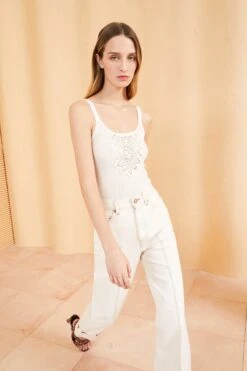 ULLA JOHNSON Ameline Tank - Ivory -Ulla Johnson ULLA JOHNSON AMELINE TANK IVORY 03