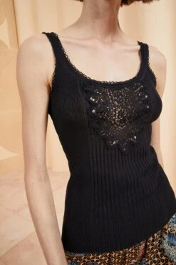 ULLA JOHNSON Ameline Tank - Noir -Ulla Johnson ULLA JOHNSON AMELINE TANK NOIR 05