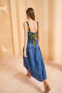 ULLA JOHNSON The Astrid Skirt - Danube Medium Indigo Wash -Ulla Johnson ULLA JOHNSON ASTRID SKIRT DANUBE