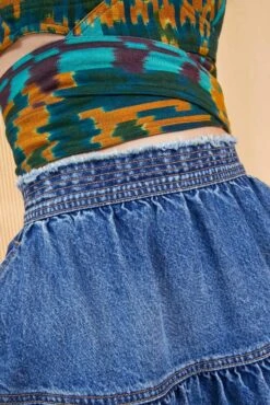 ULLA JOHNSON The Astrid Skirt - Danube Medium Indigo Wash -Ulla Johnson ULLA JOHNSON ASTRID SKIRT DANUBE 0027