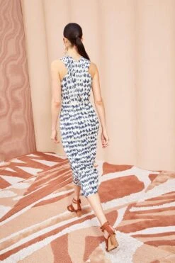 ULLA JOHNSON Amayah Dress - Indigo Ikat -Ulla Johnson ULLA JOHNSON Amayah Dress INDIGO IKAT 03