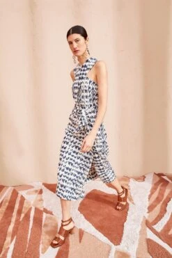 ULLA JOHNSON Amayah Dress - Indigo Ikat -Ulla Johnson ULLA JOHNSON Amayah Dress INDIGO IKAT 04