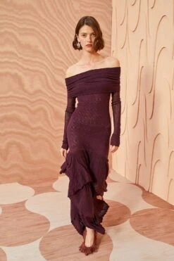 ULLA JOHNSON Ambrosia Dress - Mahogany -Ulla Johnson ULLA JOHNSON Ambrosia Dress MAHOGANY 01 MAIN