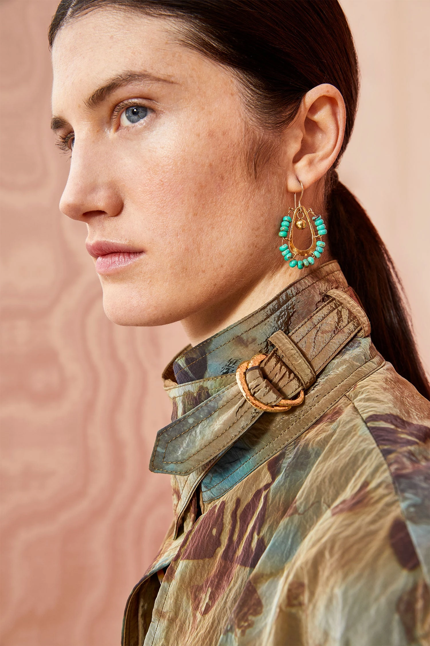 ULLA JOHNSON Beaded Single Drop Earring - Turquoise 2 ULLA JOHNSON Beaded Single Drop Earring - Turquoise - Image 2