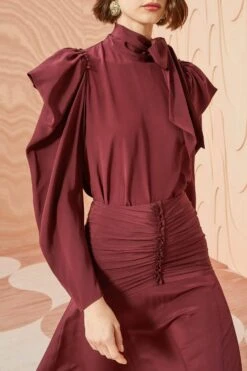 ULLA JOHNSON Brea Blouse - Mahogany 7 ULLA JOHNSON Brea Blouse - Mahogany -Ulla Johnson ULLA JOHNSON Brea Blouse MAHOGANY 02 ALT