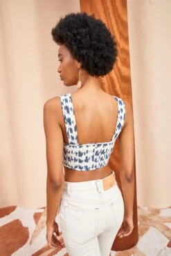 ULLA JOHNSON Carisia Top - Indigo Ikat -Ulla Johnson ULLA JOHNSON Carisia Top INDIGO IKAT 04