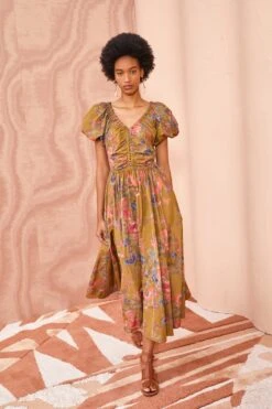 ULLA JOHNSON Cecile Dress - Bamboo -Ulla Johnson ULLA JOHNSON Cecile Dress BAMBOO 05