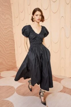 ULLA JOHNSON Cecile Dress - Noir -Ulla Johnson ULLA JOHNSON Cecile Dress NOIR 03