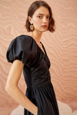 ULLA JOHNSON Cecile Dress - Noir -Ulla Johnson ULLA JOHNSON Cecile Dress NOIR 05