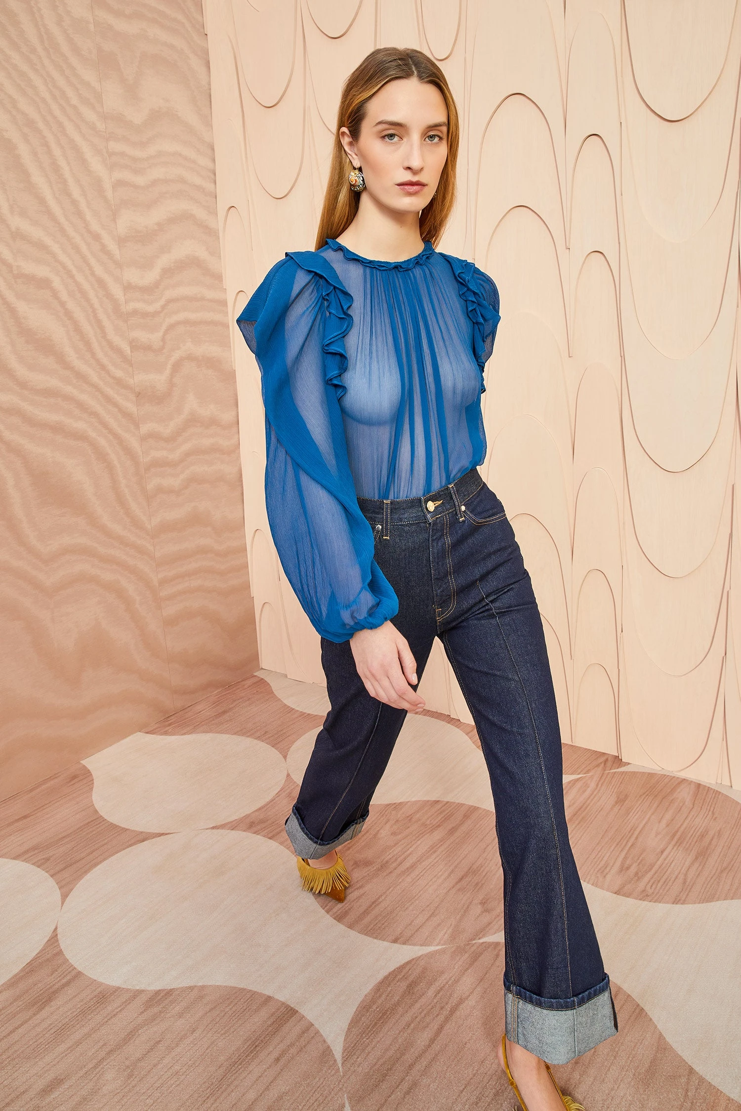 ULLA JOHNSON Elvia Blouse - Sapphire 1 ULLA JOHNSON Elvia Blouse - Sapphire