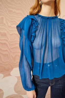 ULLA JOHNSON Elvia Blouse - Sapphire 8 ULLA JOHNSON Elvia Blouse - Sapphire -Ulla Johnson ULLA JOHNSON Elvia Blouse SAPPHIRE 02 ALT