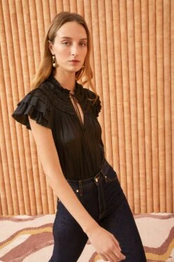 ULLA JOHNSON Eva Top - Noir -Ulla Johnson ULLA JOHNSON Eva Top Noir 0137