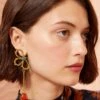ULLA JOHNSON Hammered Chain Flower Drop Earring - Carnelian
