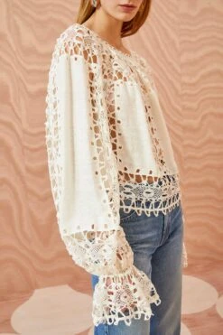 New Arrival -Ulla Johnson ULLA JOHNSON Kavita Blouse IVORY 02 ALT UPDATE