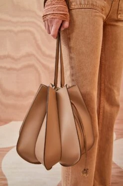 ULLA JOHNSON Lotus Flower Large Shoulder Bag - Mica