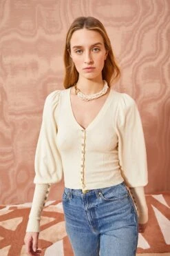 ULLA JOHNSON Leslie Cardigan - Chalk