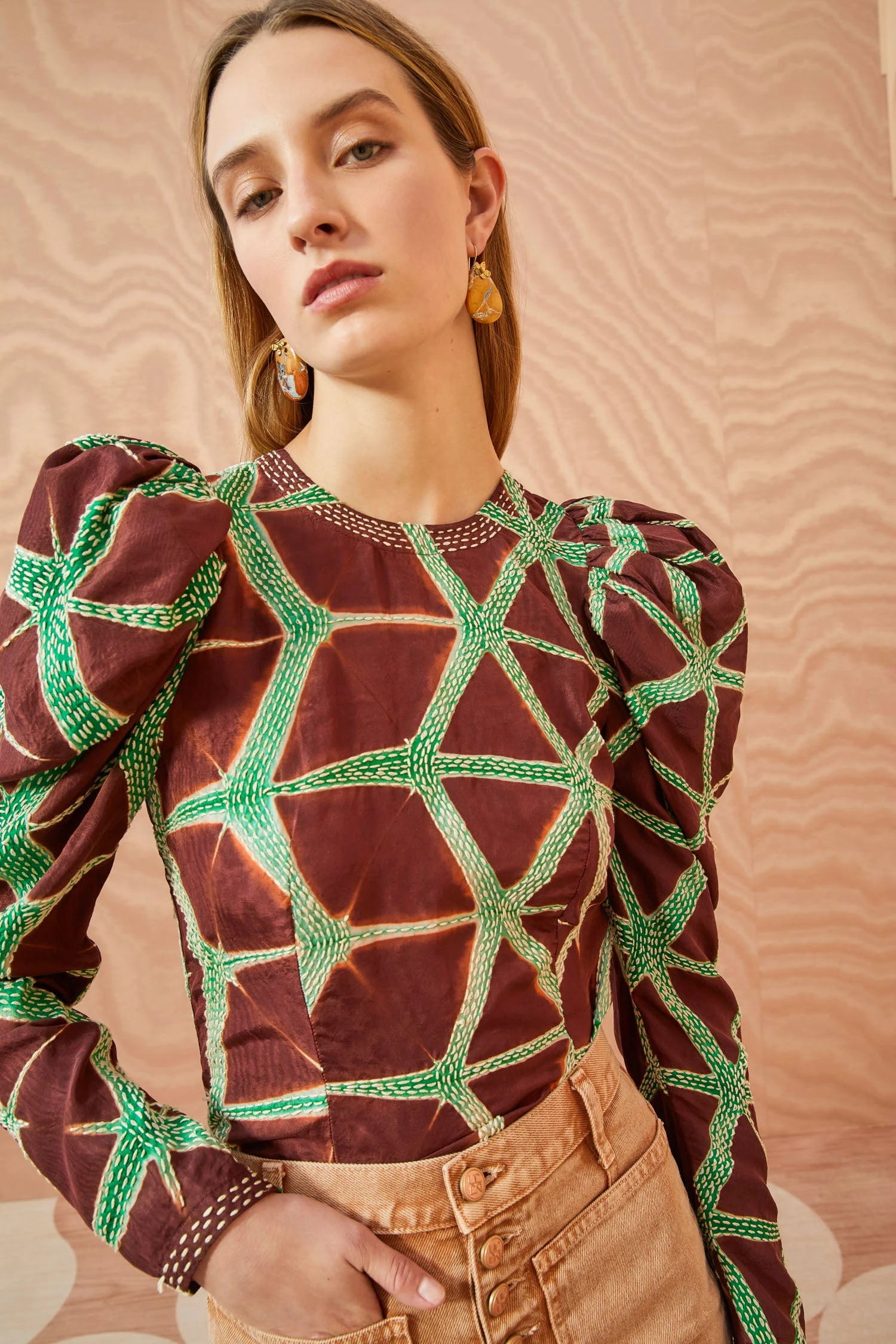 ULLA JOHNSON Leyla Blouse - Teak 1 ULLA JOHNSON Leyla Blouse - Teak