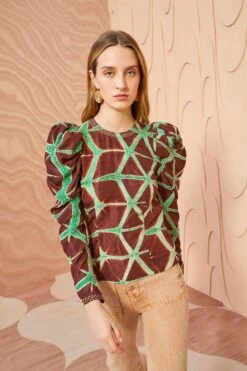 ULLA JOHNSON Leyla Blouse - Teak 8 ULLA JOHNSON Leyla Blouse - Teak -Ulla Johnson ULLA JOHNSON Leyla Blouse TEAK 02 ALT