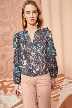 ULLA JOHNSON Manet Blouse - Jet -Ulla Johnson ULLA JOHNSON Manet Blouse JET 03